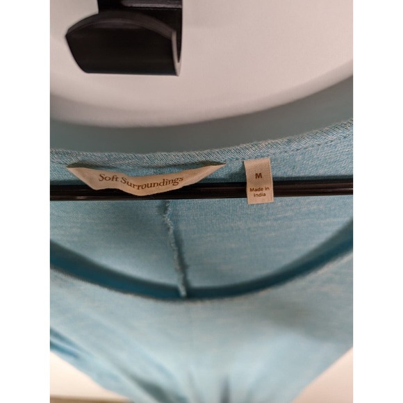 Soft Surroundings Womens M Sky Blue Cold Shoulder Maxi Dress w Pockets - Picture 4 of 7